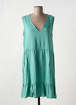 Robe mi-longue sans manche sans manche vert LOSAN femme