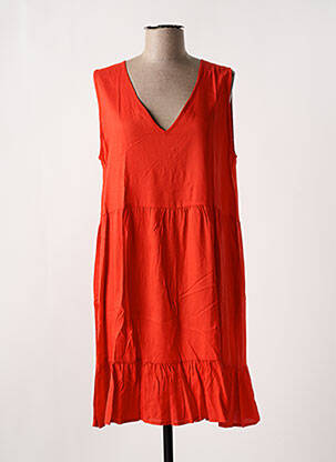Robe mi-longue sans manche sans manche rouge LOSAN femme