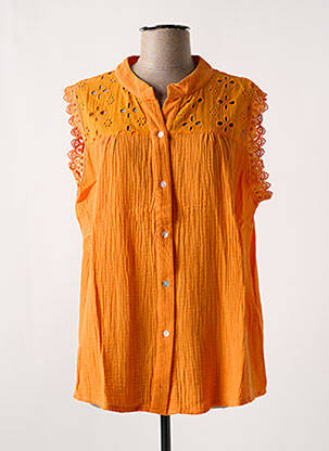 Chemisier coupe cintrée sans manche orange NELL femme