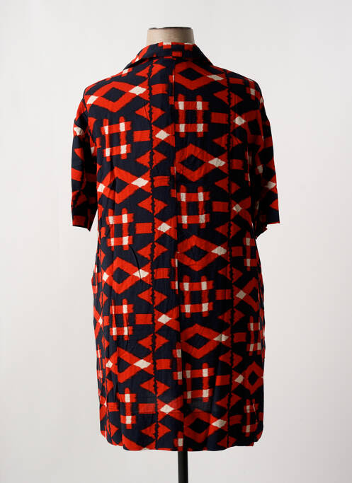 Robe mi-longue imprimé fantaisie manches courtes noir ADORE femme