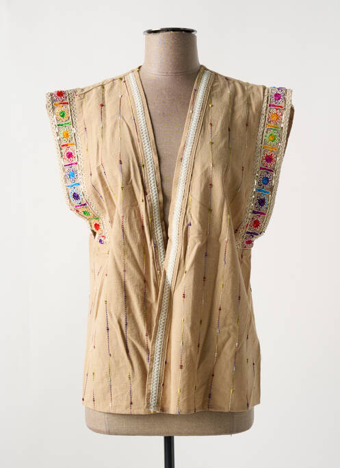 Gilet sans manche beige EMILIE.K pour femme