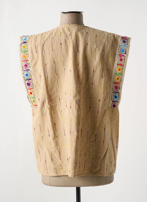 Gilet sans manche beige EMILIE.K pour femme