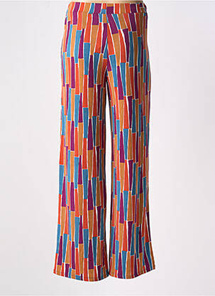 Pantalon large coupe fluide taille haute orange LOSAN femme