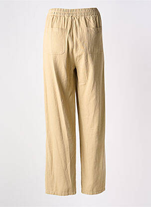 Pantalon droit taille haute taille haute beige EMILIE.K femme