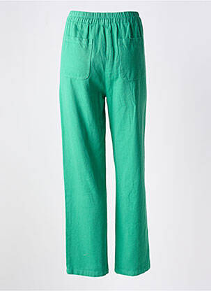 Pantalon droit taille haute taille haute vert EMILIE.K femme