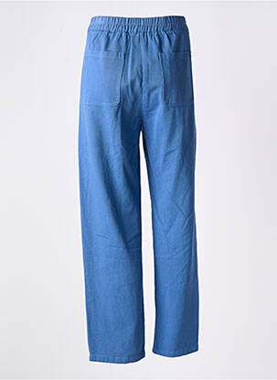 Pantalon droit taille haute taille haute bleu EMILIE.K femme