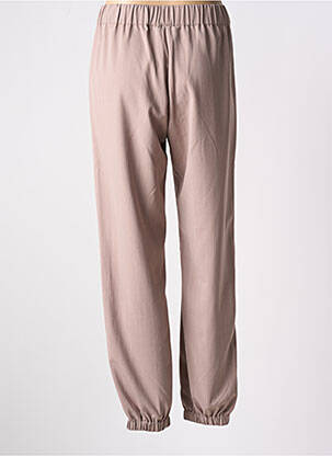 Pantalon droit stretch taille haute beige NUMPH femme
