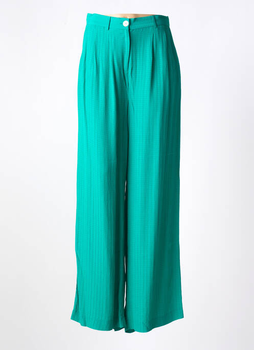 Pantalon large fermeture zippée sous rabat boutonné taille haute vert KING LOUIE femme
