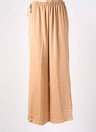 Pantalon large coupe fluide taille haute beige GARDEN  femme
