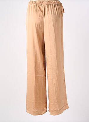 Pantalon large coupe fluide taille haute beige GARDEN  femme