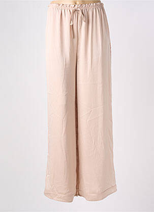 Pantalon large coupe fluide taille haute beige clair GARDEN  femme