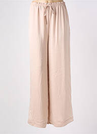 Pantalon large coupe fluide taille haute beige clair GARDEN  femme