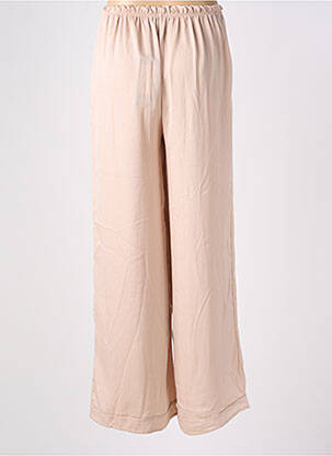 Pantalon large coupe fluide taille haute beige clair GARDEN  femme