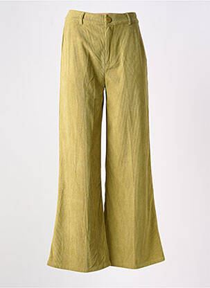 Pantalon large fermeture zippée sous rabat boutonné taille haute vert COMPAÑIA FANTASTICA femme