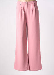 Pantalon large fermeture zippée sous rabat boutonné taille haute rose COMPAÑIA FANTASTICA femme
