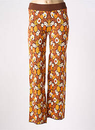 Pantalon large taille normale taille normale marron COMPAÑIA FANTASTICA femme