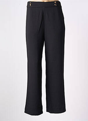 Pantalon droit stretch taille haute noir CHERRY PARIS femme