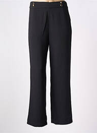 Pantalon droit stretch taille haute noir CHERRY PARIS femme