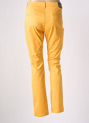 Pantalon chino tissage popeline taille normale jaune REMIXX femme