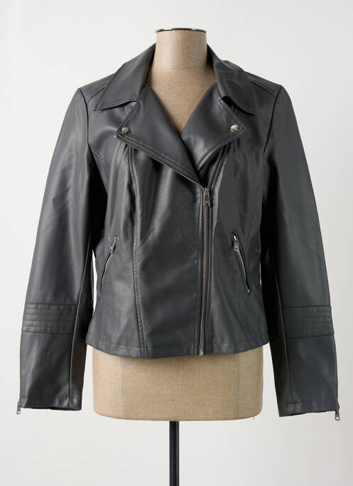Veste simili cuir gris ONLY CARMAKOMA pour femme