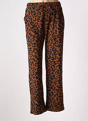 Pantalon droit stretch taille normale marron EMILIE.K femme