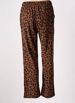 Pantalon droit stretch taille normale marron EMILIE.K femme