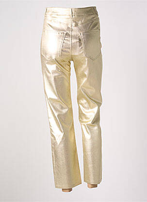 Pantalon 7/8 taille haute taille haute or EMILIE.K femme