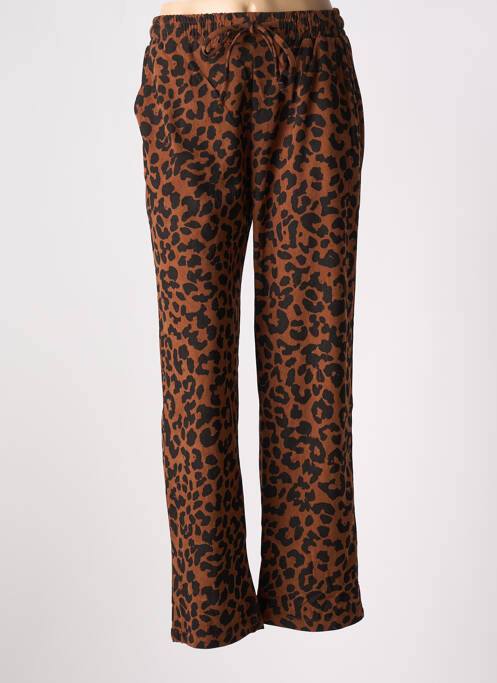 Pantalon droit marron EMILIE.K pour femme