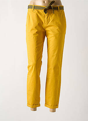 Pantalon chino tissage popeline taille normale jaune ONLY femme