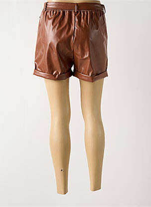 Short tissage simili-cuir taille normale marron AKOZ DE TOI femme