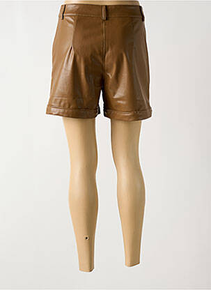 Short taille à pinces taille haute marron GRACIELA femme