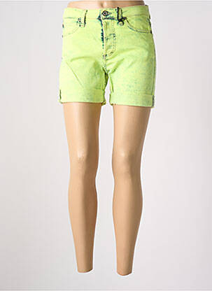 Short tissage denim taille normale vert PLEASE femme