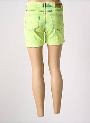 Short tissage denim taille normale vert PLEASE femme