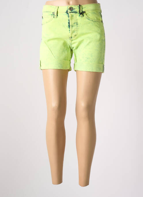 Short tissage denim taille normale vert PLEASE femme