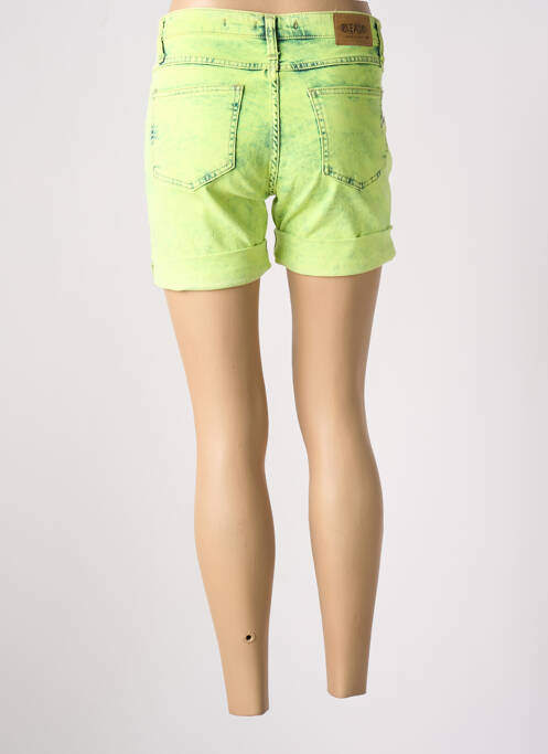 Short tissage denim taille normale vert PLEASE femme