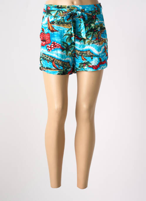 Short taille à pinces taille haute bleu KING LOUIE femme