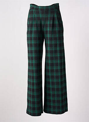 Pantalon large fermeture zip latéral taille haute vert MADEMOISELLE YEYE femme