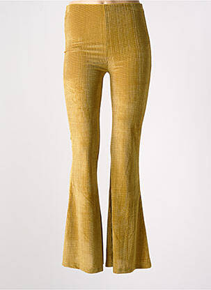 Pantalon flare stretch taille haute jaune COMPAÑIA FANTASTICA femme