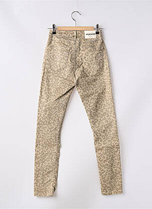 Jeans coupe slim stretch taille haute beige PLEASE femme