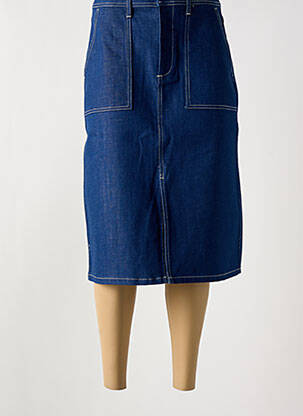 Jupe mi-longue coupe droite bleu NUMPH femme