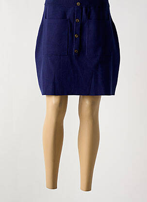 Jupe courte poches bleu CALIE femme