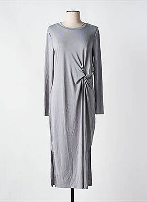 Robe longue manches longues manches longues gris PIECES femme