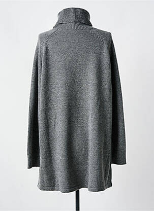 Robe pull tissage chiné manches longues gris GRACE & MILA femme