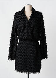 Robe courte manches longues manches longues noir KILKY femme