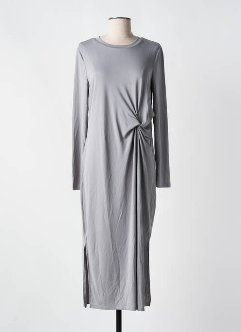Robe longue manches longues manches longues gris PIECES femme