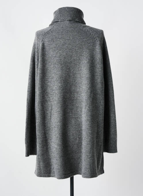 Robe pull tissage chiné manches longues gris GRACE & MILA femme