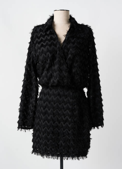 Robe courte manches longues manches longues noir KILKY femme