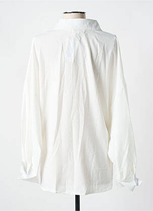 Chemisier tissage popeline manches longues blanc JUBYLEE femme