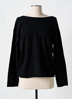 Pull coupe cintrée manches longues noir GRACE & MILA femme