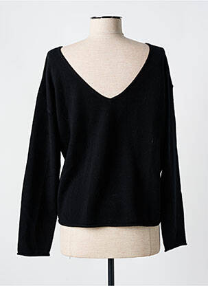 Pull coupe cintrée manches longues noir GRACE & MILA femme
